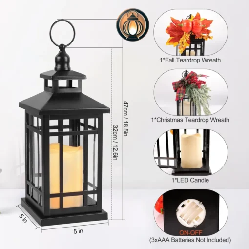 Large Candle Lantern Christmas Decoration